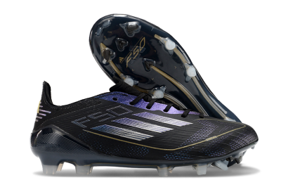 Adidas F50 Elite FG Football Boots - Black/Silver/Purple