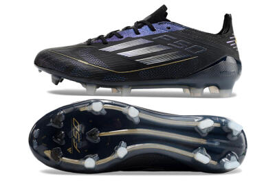 Adidas F50 Elite FG Football Boots - Black/Silver/Purple