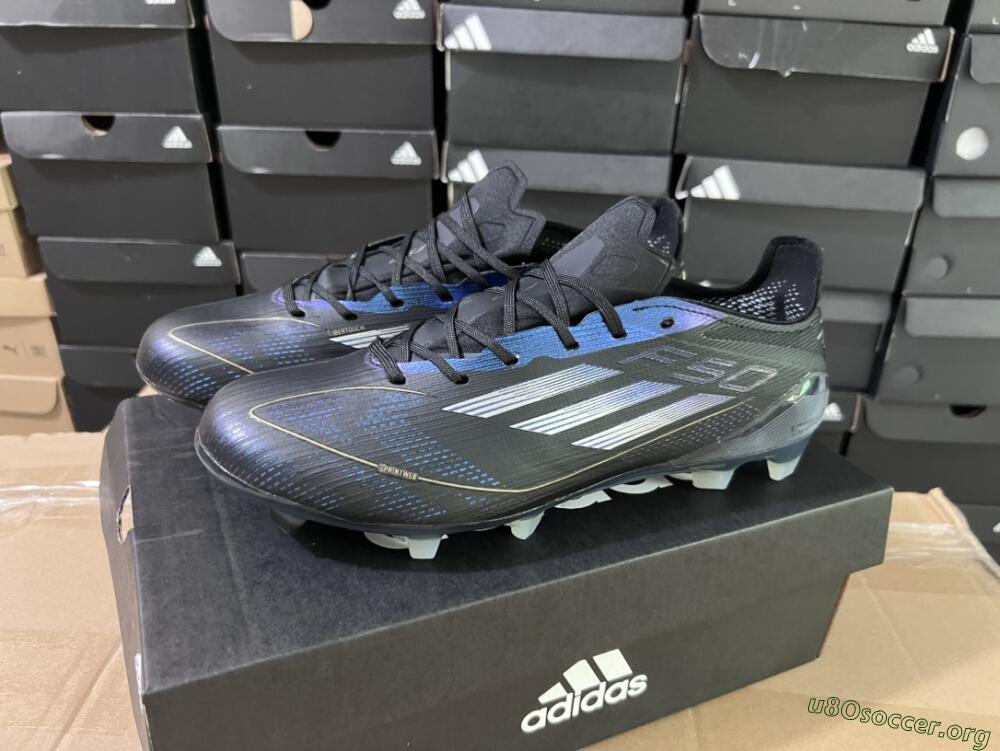 Adidas F50 Elite FG Football Boots - Black/Silver/Purple