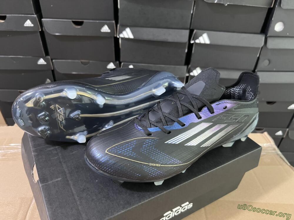 Adidas F50 Elite FG Football Boots - Black/Silver/Purple