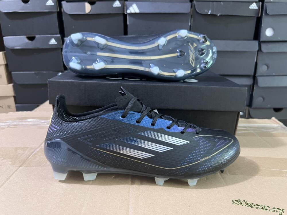 Adidas F50 Elite FG Football Boots - Black/Silver/Purple