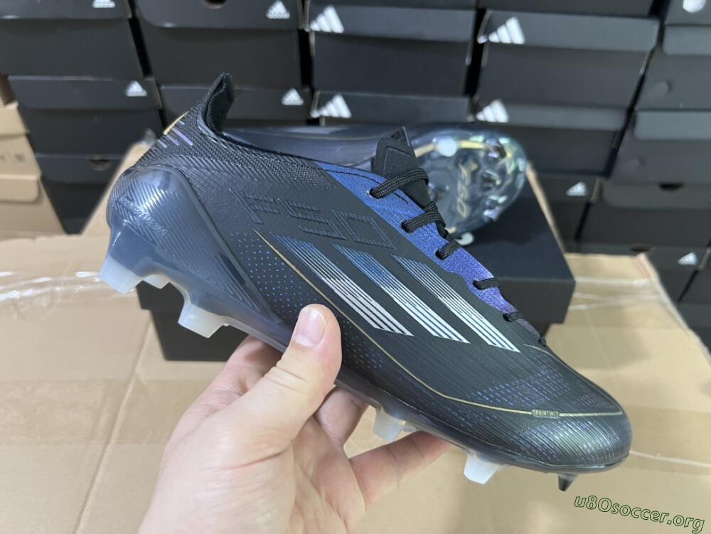Adidas F50 Elite FG Football Boots - Black/Silver/Purple