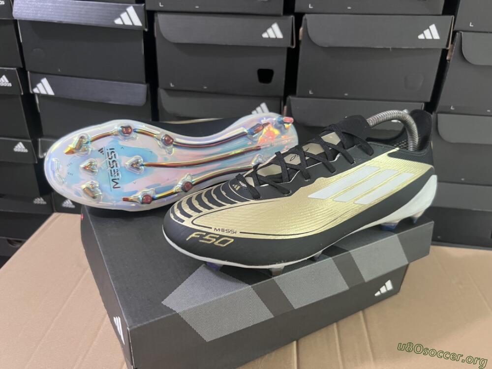 Adidas F50 Adizero Messi FG Football Boots - Gold/White/Black