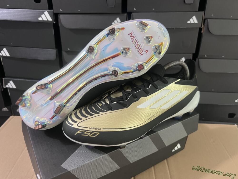 Adidas F50 Adizero Messi FG Football Boots - Gold/White/Black