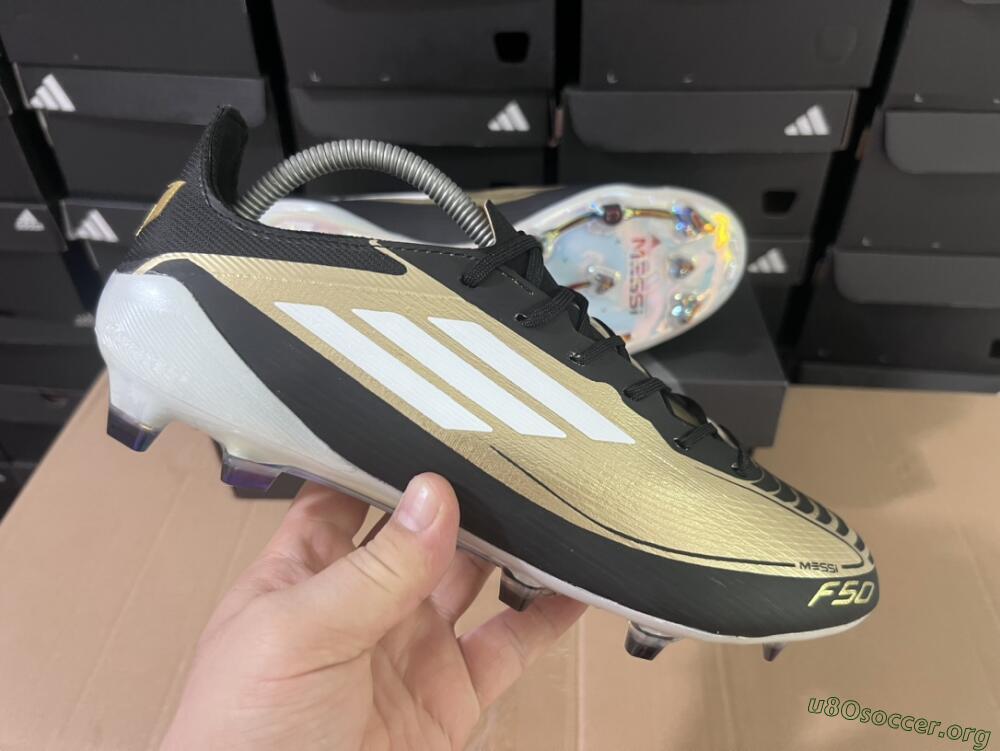 Adidas F50 Adizero Messi FG Football Boots - Gold/White/Black