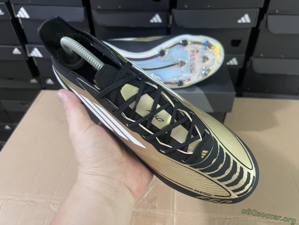 Adidas F50 Adizero Messi FG Football Boots - Gold/White/Black