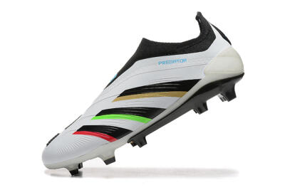 Adidas Predator Elite Laceless FG Football Boots - White/Black/Red/Gold