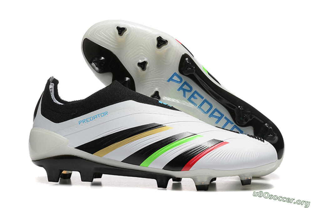 Adidas Predator Elite Laceless FG Football Boots - White/Black/Red/Gold 2