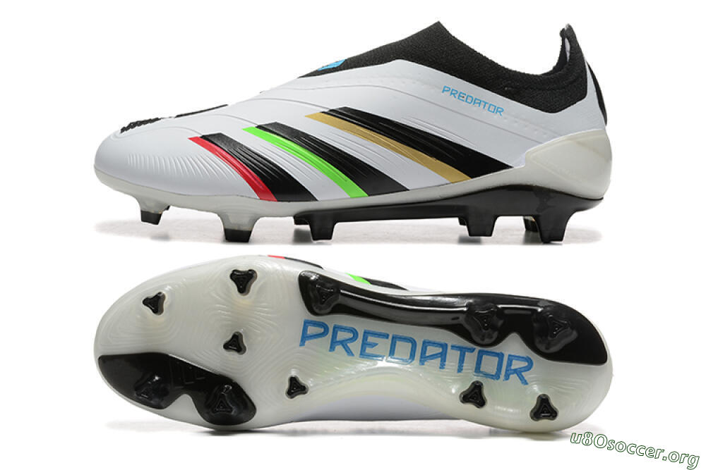 Adidas Predator Elite Laceless FG Football Boots - White/Black/Red/Gold 1