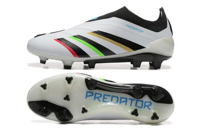 Adidas Predator Elite Laceless FG Football Boots - White/Black/Red/Gold