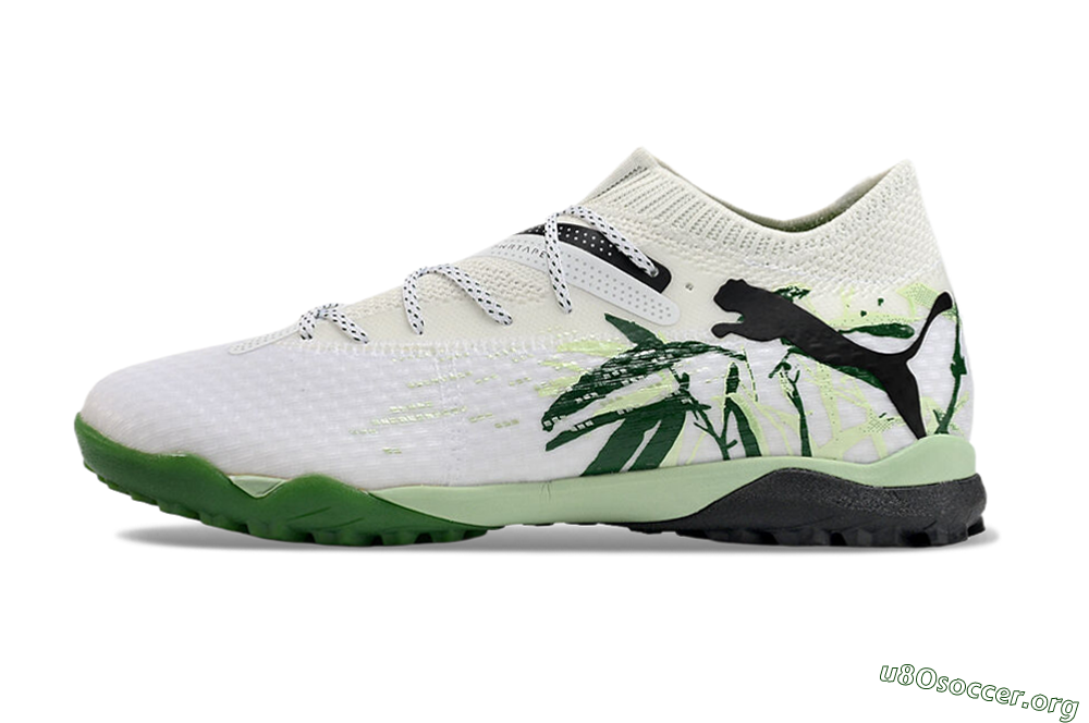 Puma Future 7 Ultimate TF Football Shoes - White/Green/Black 3
