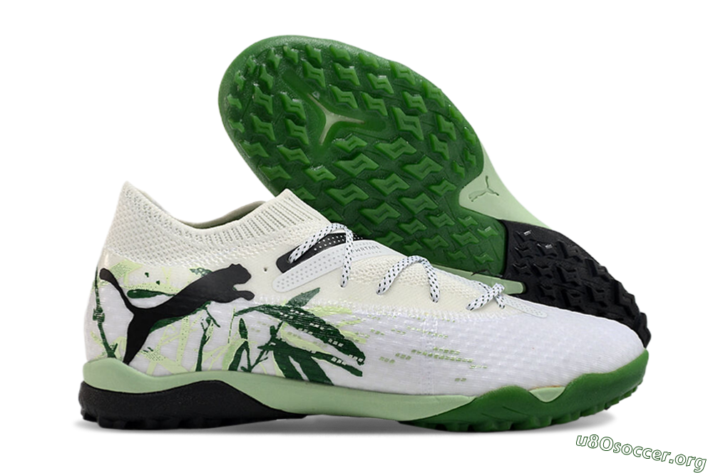 Puma Future 7 Ultimate TF Football Shoes - White/Green/Black 2