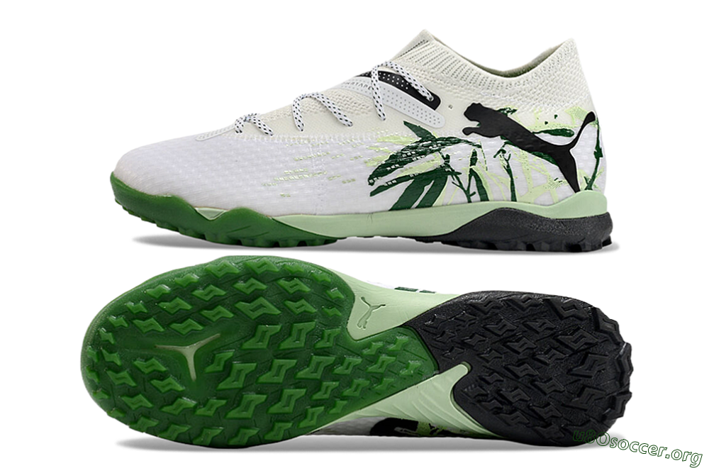Puma Future 7 Ultimate TF Football Shoes - White/Green/Black 1