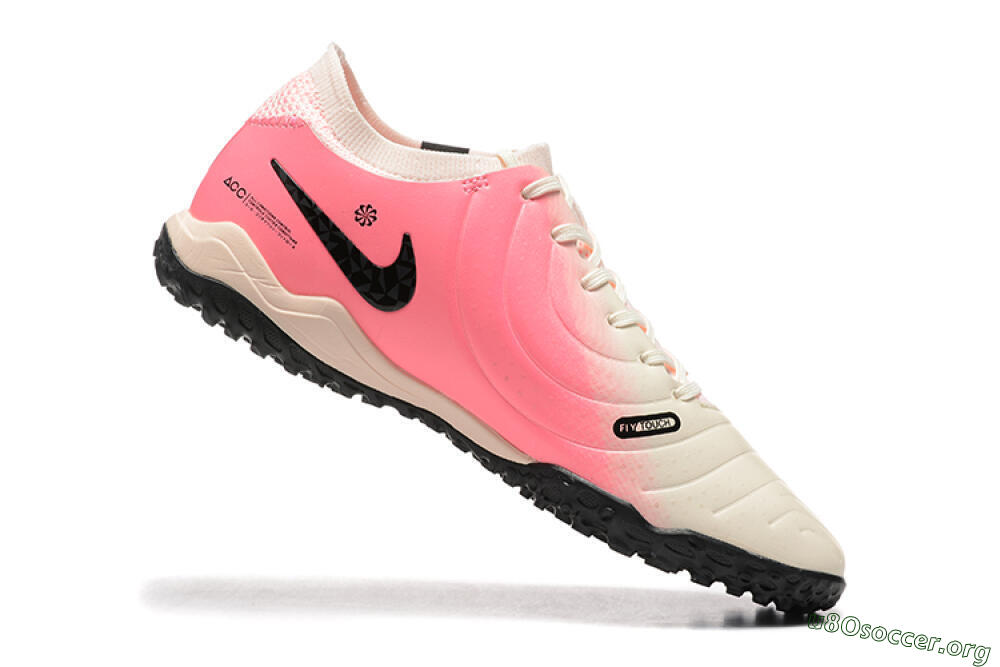 Nike Tiempo Legend 10 Pro TF Football Shoes - White/Pink/Black 7