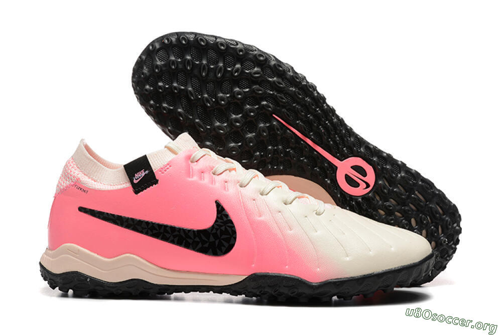 Nike Tiempo Legend 10 Pro TF Football Shoes - White/Pink/Black 2