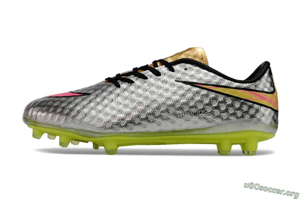 Neymar x Nike Hypervenom Phantom Liquid Diamond FG Football Boots - Silver/Yellow/Pink/Gold 3
