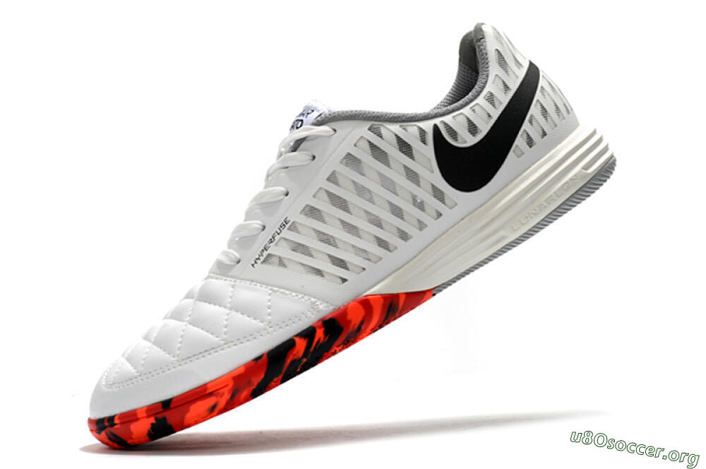 Nike Lunar Gato 2 IC Football Shoes - White/Black/Red 5