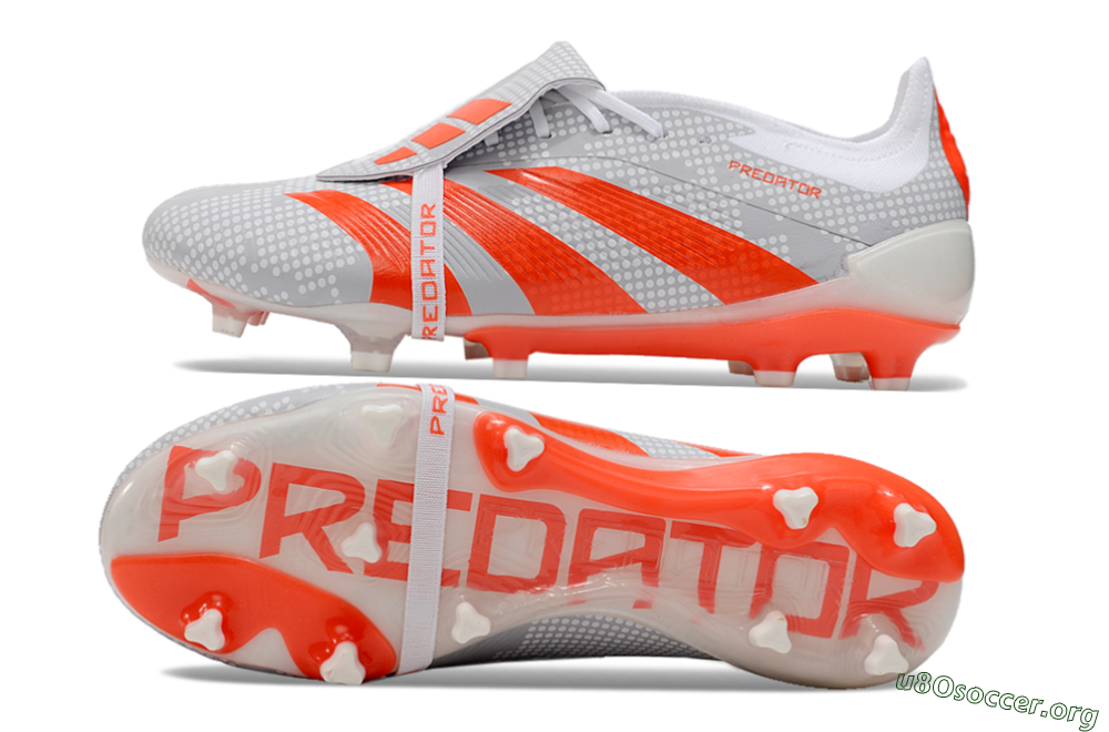 Adidas Predator Elite Foldover Tongue FG Football Boots - Grey/Red/White 1