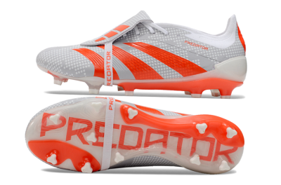 Adidas Predator Elite Foldover Tongue FG Football Boots - Grey/Red/White