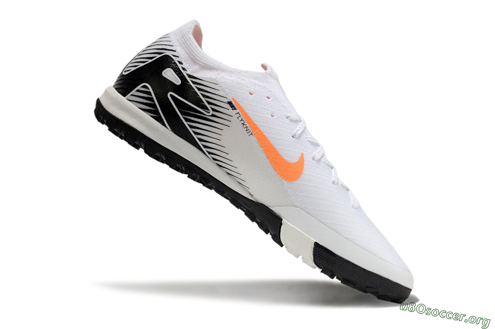 Nike Air Zoom Mercurial Vapor 16 Elite TF Football Shoes - White/Black/Orange 5