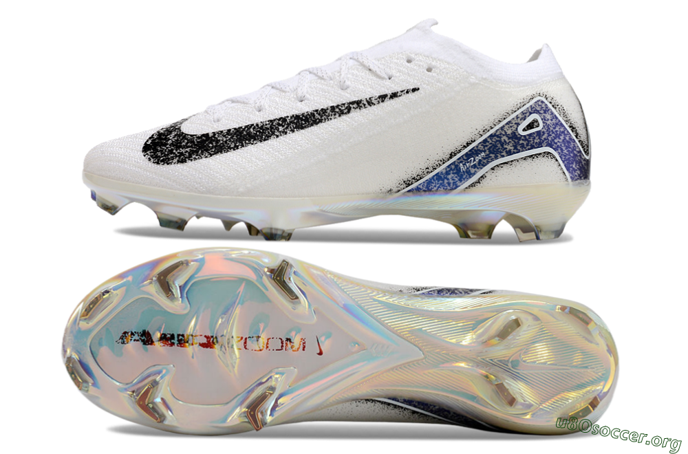 Nike Air Zoom Mercurial Vapor 16 Elite FG Football Boots - White/Black/Blue/Gold 6