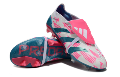 Adidas Predator Elite Foldover Tongue FG Football Boots - White/Blue/Pink
