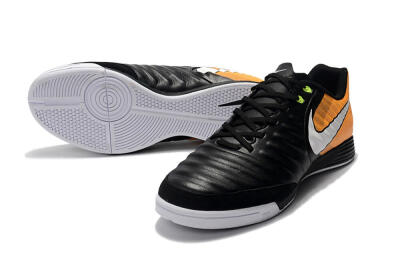 Nike Tiempo Ligera 4 IC Football Shoes - Black/Orange/White