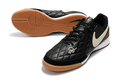 Nike Tiempo Ligera 4 10R IC Football Shoes - Black/Beige/Brown