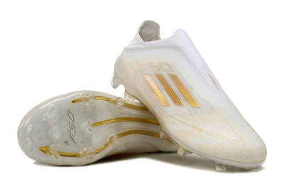 Adidas F50 Elite Laceless FG Football Boots - White/Gold