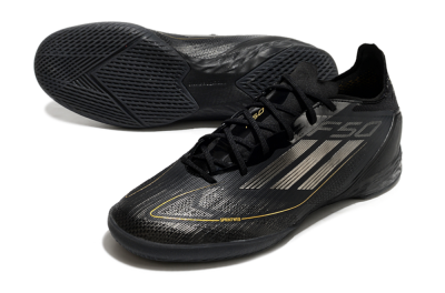 Adidas F50 Pro IC Football Shoes - Black/Silver/Gold