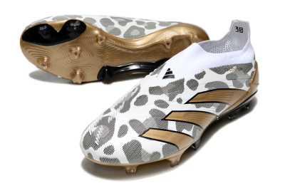 Adidas Predator Elite 24 Laceless FG Football Boots - White/Black/Gold