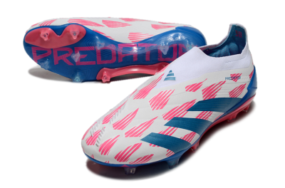 Adidas Predator Elite 24 Laceless FG Football Boots - White/Pink/Blue
