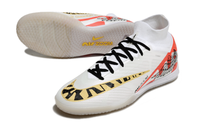 Nike Air Zoom Mercurial Superfly 9 Elite IC Football Shoes - White/Gold/Red