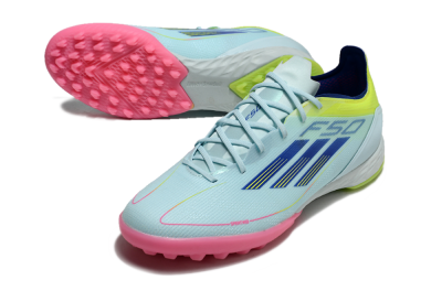 Adidas F50 Pro TF Football Shoes - Jade/Blue/Yellow/Pink