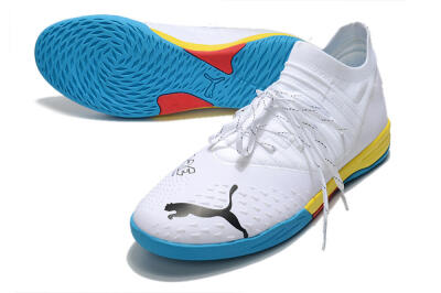 Puma Future Z 1.3 Teazer IC Football Shoes - White/Black/Blue/Yellow/Red