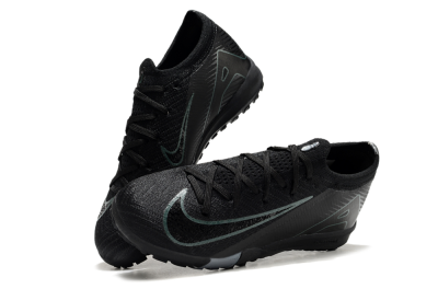 Kids Nike Air Zoom Mercurial Vapor 16 Elite TF Football Shoes - Black/Green/Silver