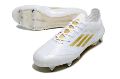 Adidas F50 Elite SG Football Boots - White/Gold/Silver
