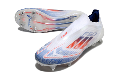 Adidas F50 Elite Laceless SG Football Boots - White/Blue/Red