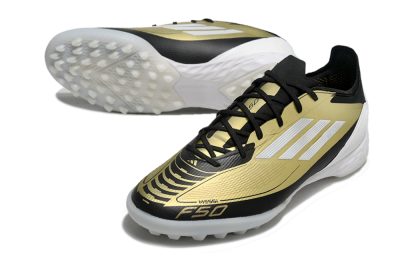 Adidas F50 Pro TF Football Shoes - Gold/White/Black