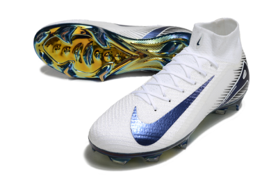 Nike Air Zoom Mercurial Superfly 10 Elite FG Football Boots - White/Blue/Gold