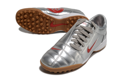 Nike Total 90 II TF Football Shoes - Silver/Red/Brown