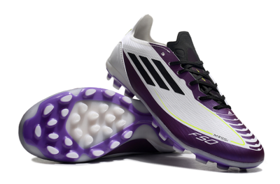 Messi x Adidas F50 Elite MG Football Boots - White/Black/Purple