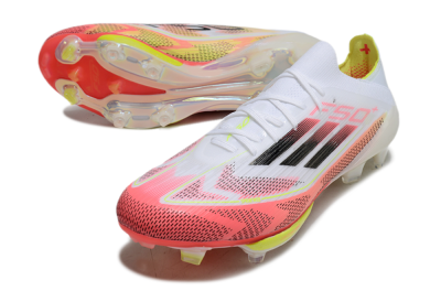 Adidas F50+ Lightstrike Pro FG Football Boots - White/Red/Pink/Black/Yellow