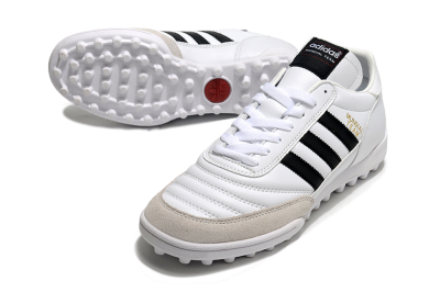 Adidas Mundial Team Astro TF Football Shoes - White/Black/Gold