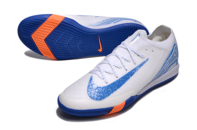 Nike Air Zoom Mercurial Vapor 16 Elite IC Football Shoes - White/Blue/Orange