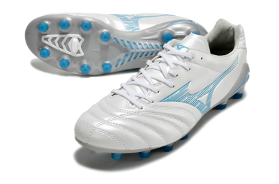 Mizuno Morelia Neo 4 FG Football Boots - White/Blue/Silver