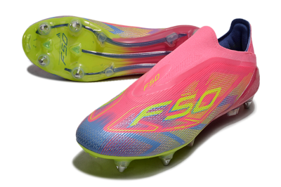 Adidas F50 Elite Laceless SG Football Boots - Red/Yellow/Blue