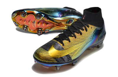 Nike Air Zoom Mercurial Superfly 10 Elite SG Football Boots - Gold/Black/Blue