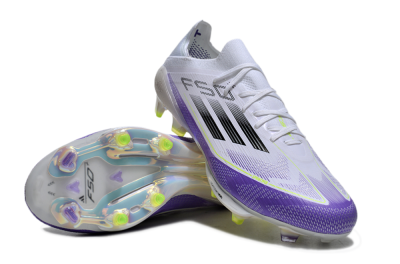 Adidas F50+ Elite Lightstrike Pro FG Football Boots - White/Black/Purple