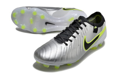 Nike Tiempo Legend 10 Elite AG Football Boots - Silver/Black/Yellow